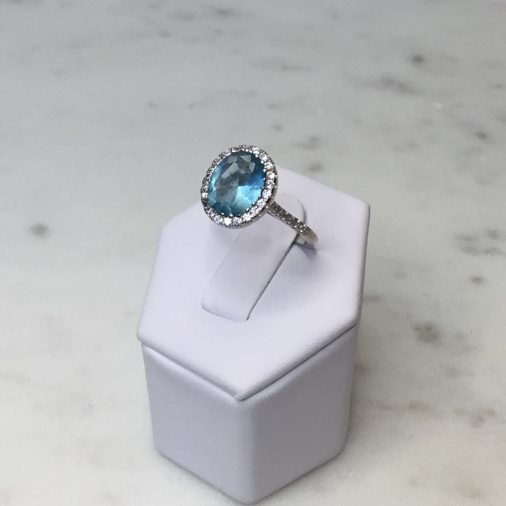 Sale $16 Firm! 925 Sterling Silver Aquamarine Cz Ring - Picture 16 of 17